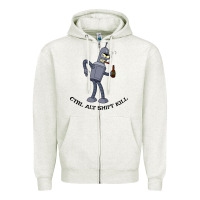 Oatmeal Heather Futurama Ctrl Alt Shift Kill Bender Zipper Hoodie - artisFamous