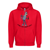 Red Futurama Ctrl Alt Shift Kill Bender Zipper Hoodie - artisFamous