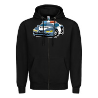Black police car Zipper Hoodie - artisFamous
