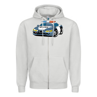 Dove Grey police car Zipper Hoodie - artisFamous