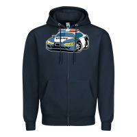 Navy police car Zipper Hoodie - artisFamous