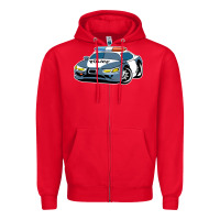 Red police car Zipper Hoodie - artisFamous