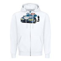 White police car Zipper Hoodie - artisFamous