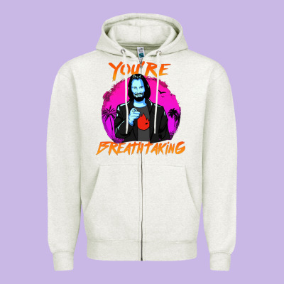 You Are Breathtaking Keanu Reeves Actor Zipper Hoodie Designed By Artisfamous