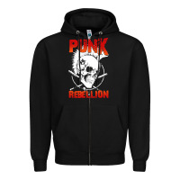 Black music punk Zipper Hoodie - artisFamous