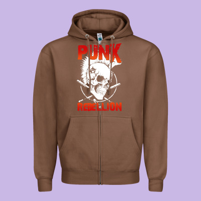 Music Punk Zipper Hoodie Designed By Artisfamous