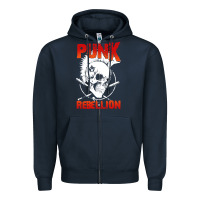 Navy music punk Zipper Hoodie - artisFamous