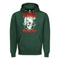Sports Green music punk Zipper Hoodie - artisFamous