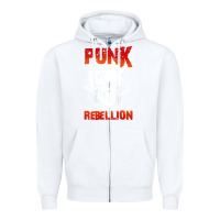 White music punk Zipper Hoodie - artisFamous