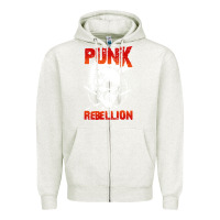 Oatmeal Heather music punk Zipper Hoodie - artisFamous