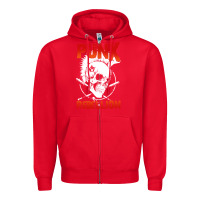 Red music punk Zipper Hoodie - artisFamous