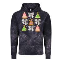 Cloud Black Christmas Trees And Bow Vintage Hoodie - CowhideDigitalArt