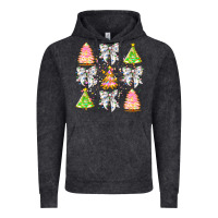 Vintage Black Christmas Trees And Bow Vintage Hoodie - CowhideDigitalArt