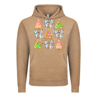 Vintage Coffee Christmas Trees And Bow Vintage Hoodie - CowhideDigitalArt