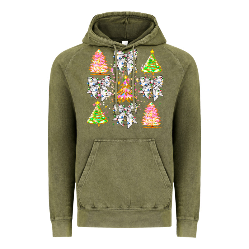 Christmas Trees And Bow Vintage Hoodie by CowhideDigitalArt | Teevron