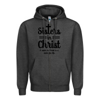 Charcoal Heather sister in christ Zipper Hoodie - artisFamous