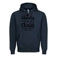 Navy sister in christ Zipper Hoodie - artisFamous