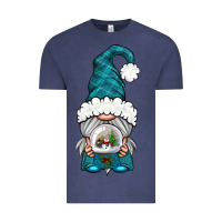 Vintage Denim winter gnome with snow globe Vintage Tee - BundleAndBundleShop