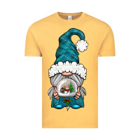 Vintage Mustard winter gnome with snow globe Vintage Tee - BundleAndBundleShop