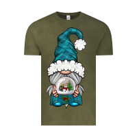 Vintage Olive winter gnome with snow globe Vintage Tee - BundleAndBundleShop