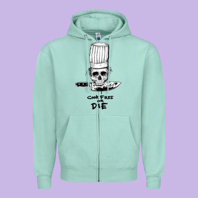 Bourdain Cook Free Or Die Zipper Hoodie Designed By Artisfamous