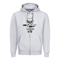Heather Grey bourdain cook free or die Zipper Hoodie - artisFamous