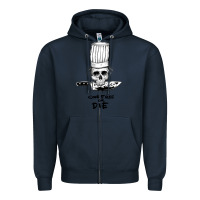Navy bourdain cook free or die Zipper Hoodie - artisFamous