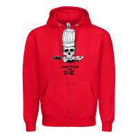 Red bourdain cook free or die Zipper Hoodie - artisFamous