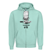 Seafoam bourdain cook free or die Zipper Hoodie - artisFamous