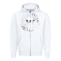 White DASHBOARD CONFESSIONAL Zipper Hoodie - artisFamous