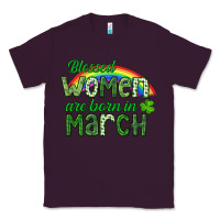 Plum Blessed women are born in March Classic Tee - CowGirlArtShop