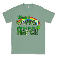 Sage Blessed women are born in March Classic Tee - CowGirlArtShop
