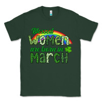 Sports Green Blessed women are born in March Classic Tee - CowGirlArtShop
