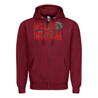 Burgundy DASHBOARD CONFESSIONAL Zipper Hoodie - artisFamous