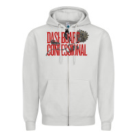 Dove Grey DASHBOARD CONFESSIONAL Zipper Hoodie - artisFamous
