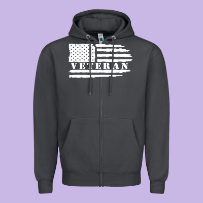 American Veteran, Patriotic American Tee, Army Style Sweatshirt Zipper Hoodie Designed By Artisfamous