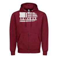 Burgundy american veteran, patriotic american tee, army style sweatshirt Zipper Hoodie - artisFamous