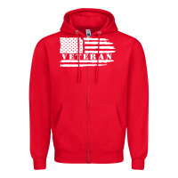 Red american veteran, patriotic american tee, army style sweatshirt Zipper Hoodie - artisFamous