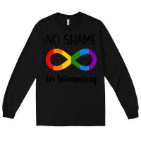 Black no Shame Stimming Long Sleeve Tee - CowhideDigitalArt
