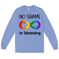 Colony Blue no Shame Stimming Long Sleeve Tee - CowhideDigitalArt