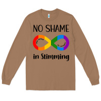 Toasted Coconut no Shame Stimming Long Sleeve Tee - CowhideDigitalArt