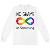 White no Shame Stimming Long Sleeve Tee - CowhideDigitalArt