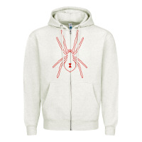 Oatmeal Heather black widow Zipper Hoodie - artisFamous