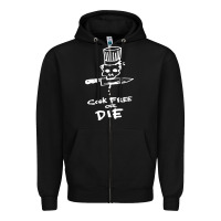 Black bourdain cook free or die Zipper Hoodie - artisFamous