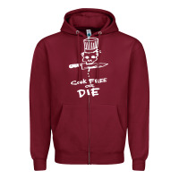 Burgundy bourdain cook free or die Zipper Hoodie - artisFamous