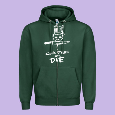 Bourdain Cook Free Or Die Zipper Hoodie Designed By Artisfamous