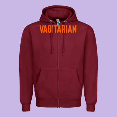 Vagitarian Zipper Hoodie Designed By Artisfamous