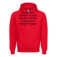 Red guess who started to make brownies Zipper Hoodie - artisFamous