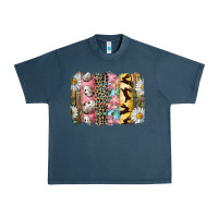 Midnight Navy Easter Brushstroke With Quail Eggs Daisy And Bunny Urban Heavy Tee - RanaPortraitStore