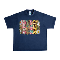 Navy Easter Brushstroke With Quail Eggs Daisy And Bunny Urban Heavy Tee - RanaPortraitStore